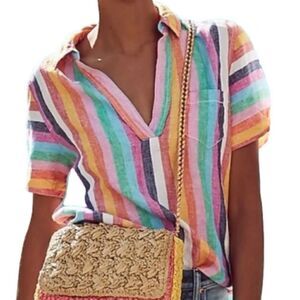 J. Crew Multicolor Striped Blouse